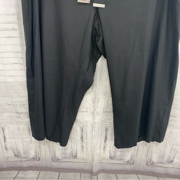 NEW Calvin Klein Pants 3X Black Linen Blend Wide Leg Crop Pull On Elastic Waist - Picture 4 of 12